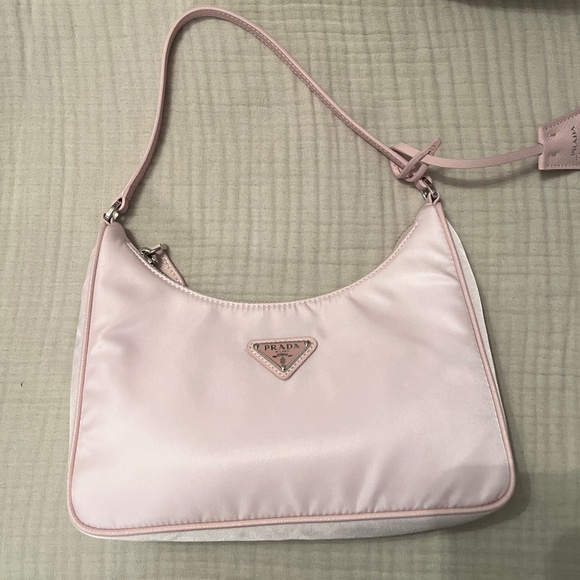 Prada 2005 Re-edition Re-Nylon Mini Bag.- Alabaster/Pale Pink - Picture 1 of 4